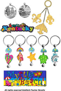 Miami souvenirs magnets, keychains package design