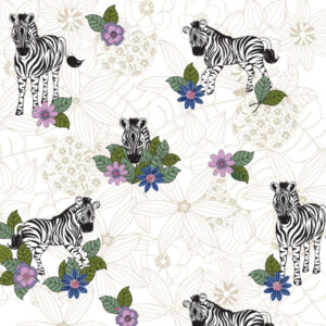Miami Zebra Garden Risky textile design illustration