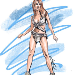 Fashion Illustration Raquel Welch Sketch 13 - Image 1